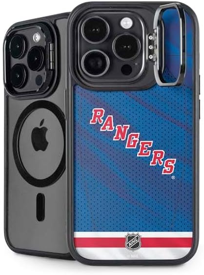 Skinit Kickstand Phone Case Compatible with iPhone 15 Pro Max - Officially Licensed NHL New York Rangers Distressed Design