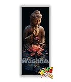 Pintar por Numeros Adultos Lotus Pintura por Numeros Principiantes, Zen Paint by Numbers Manualidades, DIY Pintar por Numeros Niños, Decoración de Paredes Hogar Regalos, 20x50 cm/8x20 Inch, Sin Marco