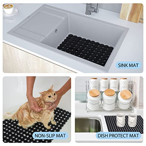 Kitchen Sink Protector Mat - 2Pack Adjustable Sink Protectors For Kitchen Stainless Steel Sink - Fast Draining Sink Mats For Bottom Of Kitchen Sink - Dishes And Glassware - Easy To Clean & Diy Cut #TOP5
