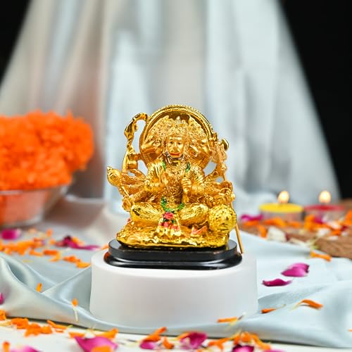Image of ZAICUS Panchmukhi Hanuman Idol Showpiece - 5 Face Hanuman Murti for Mandir & Home Decor | Bajrangbali Statue for Puja, Navratri, Diwali & Spiritual Blessings