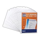 Samsill Clear Heavyweight Top Load Sheet Protectors, Universal 11 Hole Punch Fits 3 Ring, 4 Ring and 2 Ring Binders. Acid Free and Archival Safe, Box of 100.