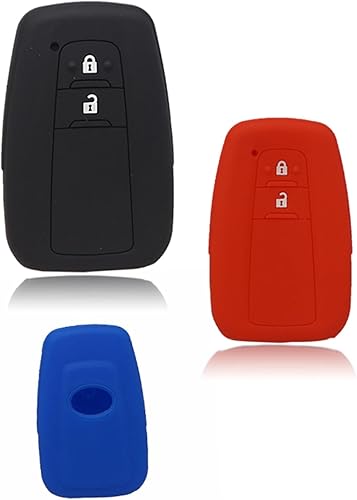 Miniatura 3 de Funda para llave de coche para Toyota Camry CHR Corolla RAV4 Avalon Land Cruiser Prado Prius 2018-2020, funda de silicona con 2 botones