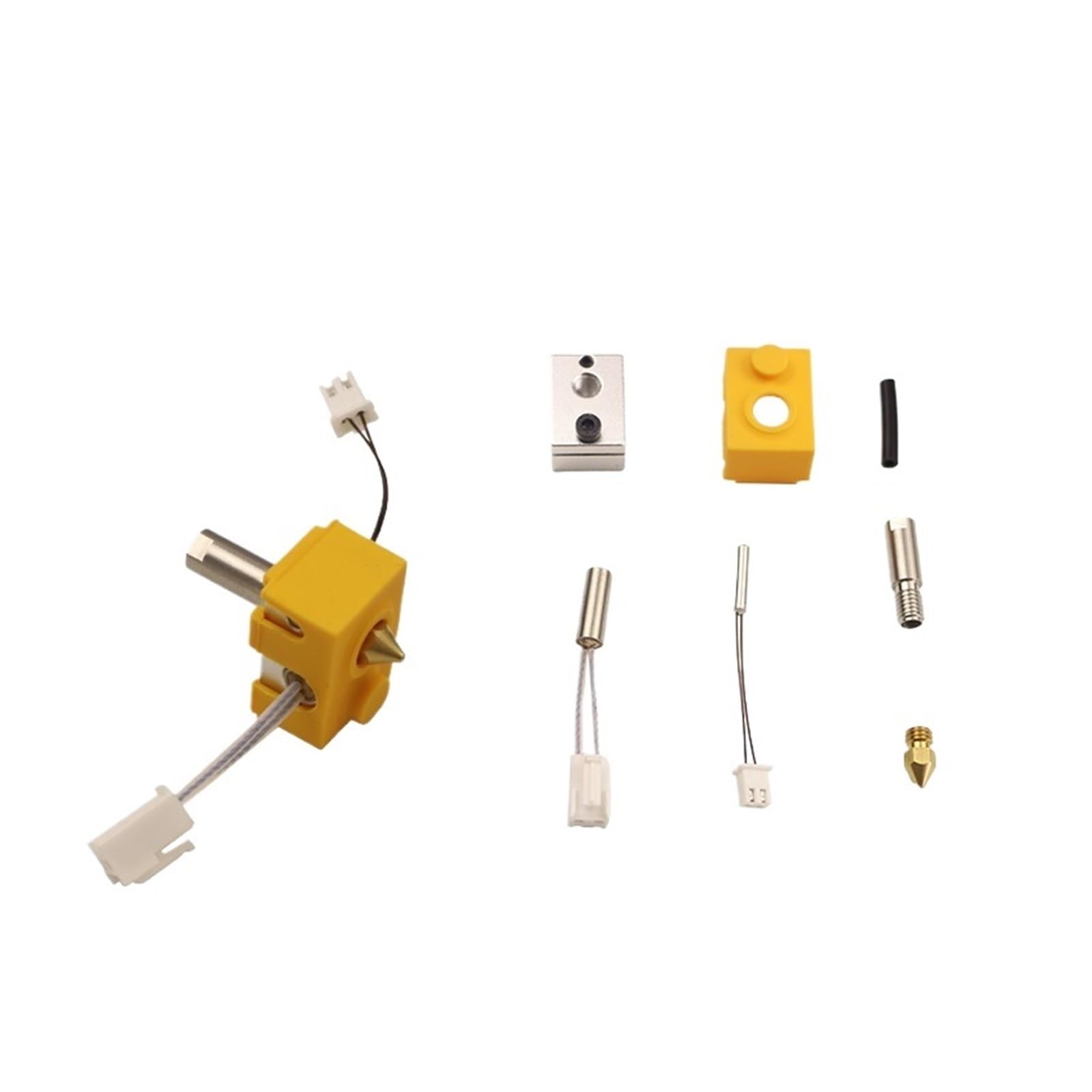 Estrusore hotend, compatibile con Artillery, Hornet, MK8 | Linea riscaldante, termistore, tubo PTFE 21mm, blocco riscaldante CNC, ugello in ottone 0.4mm(Hornet Hotend)
