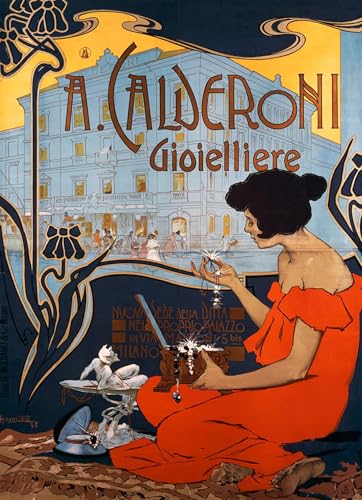 Affiche Adolfo Hohenstein Calderoni Milan | Peinture toile art abstrait vintage déco maison 60x90