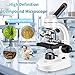 Microscopes for Adults WF10x and WF25x eyepieces Compound Microscope with Microscope Slides (Microscope)