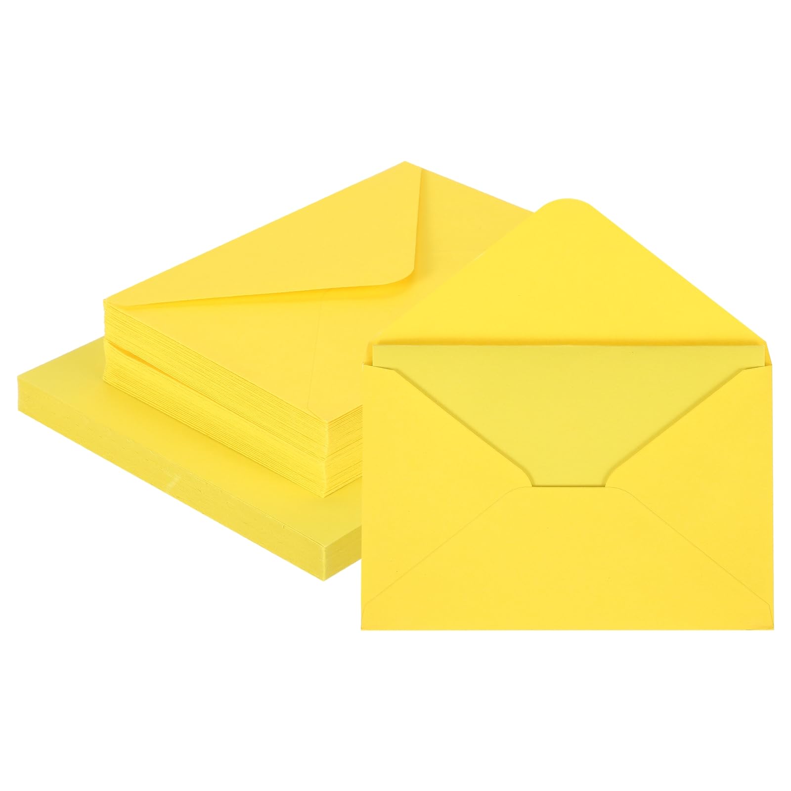 sourcing map 50 Pack 5.9x7.9 Blank Cardstock Paper with Envelope, Lemon Yellow Card Stock Bulk Thick Folded Heavy Cardstock Paper for Printer DIY Cards Greeting Gift Wedding Postcards
