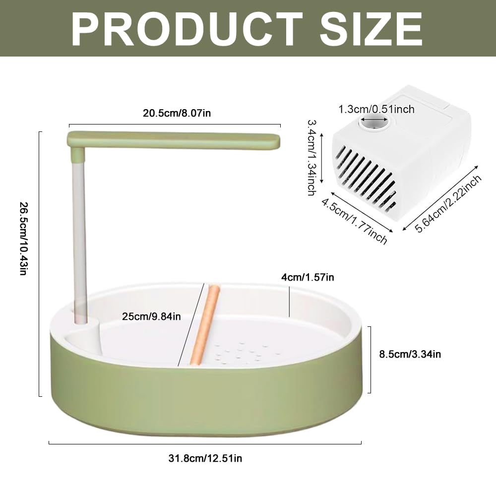 Vogeldusche Wellensittich, 32x28cm Wellensittich Dusche, Vogel Dusche mit Regenwasserzirkulation, USB-Betrieben, Vogel Badewanne für Unzertrennliche, Wellensittiche, Afrikanische Munias und Aras