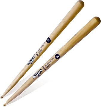 7A Drumsticks -Classic 7A Maple Drum sticks -Tear Drop Wood Tip - Durable and Balanced for Drummers, Ideal for Jazz/Acoustic/Lighter pop music, Suitable for Daily Practice