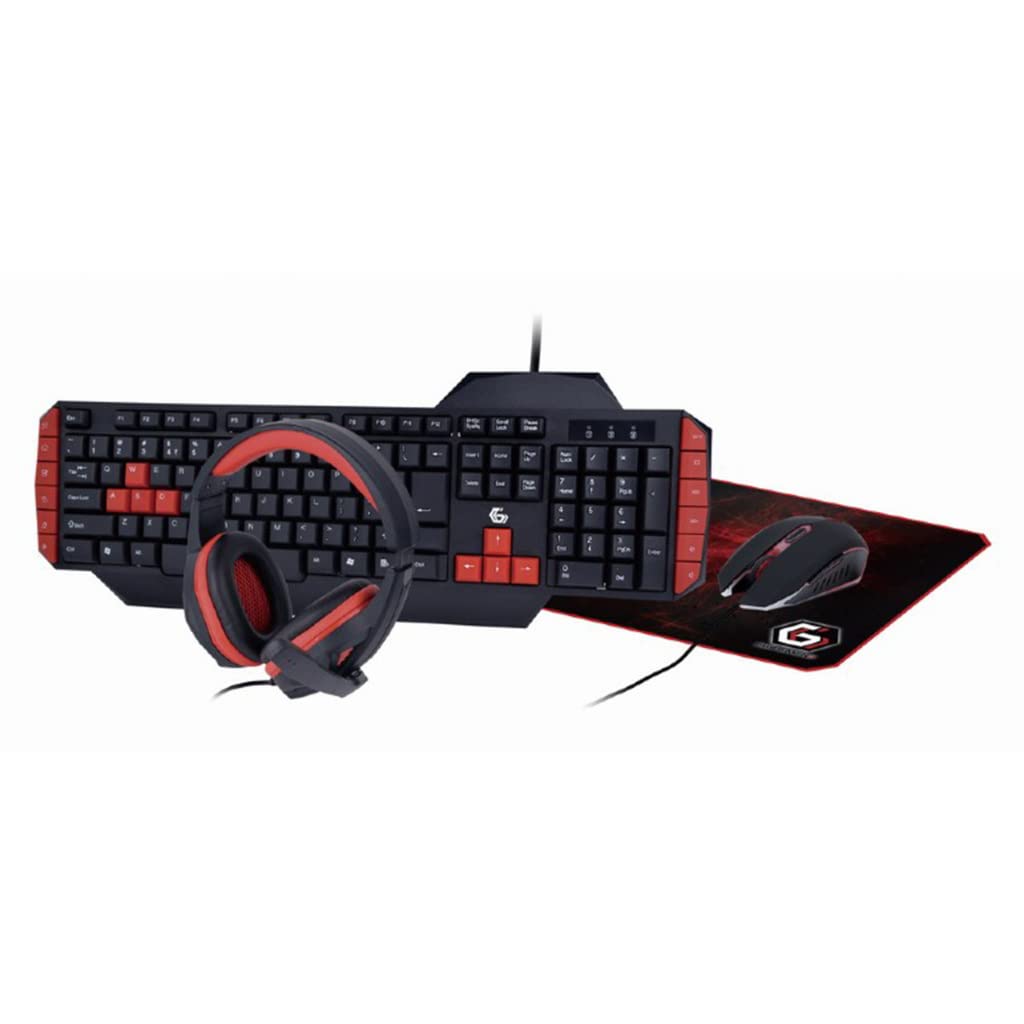 GEMBIRD KIT ULTIMATE 4-IN-1 GAMING TECLADO (INGLES) + RATON +ALFOMBRILLA + AURICULARES