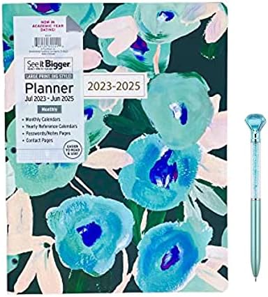 PlanAhead See It BiggerJuly 2023 - June 2025 Academic Monthly Planner , Specialized Large Print, ,Size 8.5'' X 11'' and BallPoint Crystal Diamond Pen.