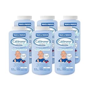 Caldesene Cornstarch Baby Powder with Zinc Oxide, Talc-Free Baby Powder, 5 Oz, 6 Pack