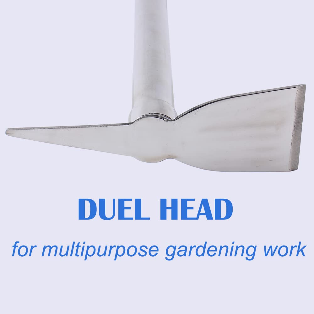 LUBAN Pioche en Acier Inoxydable 39cm pour Sol Dur