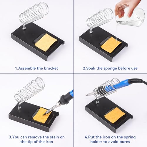 Soldering Iron Kit, Digital Multimeter, 80W Soldering Iron, 5 Soldering Iron Tips, Solder Wire, Stand, Desoldering Pump, Soldering Welding Iron Kit for Electronics Hobby DIY 110V US Plug
