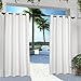 Exclusive Home Indoor/Outdoor Solid Cabana Grommet Top Curtain Panel, Winter White, 54x120, 2 Piece