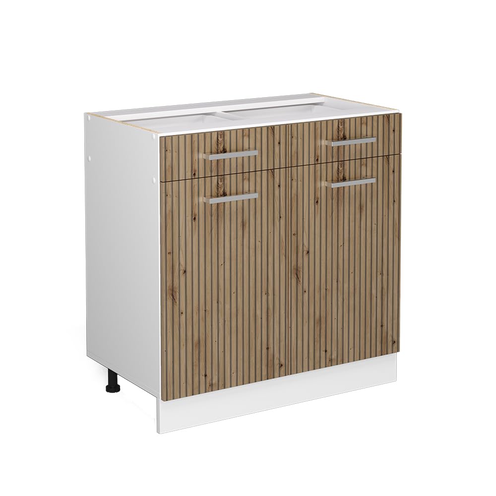 Vicco Kitchen base cabinet Raul, Artisan oak, 80 cm without worktop, for flexible combination within modular kitchen systems โ image 1