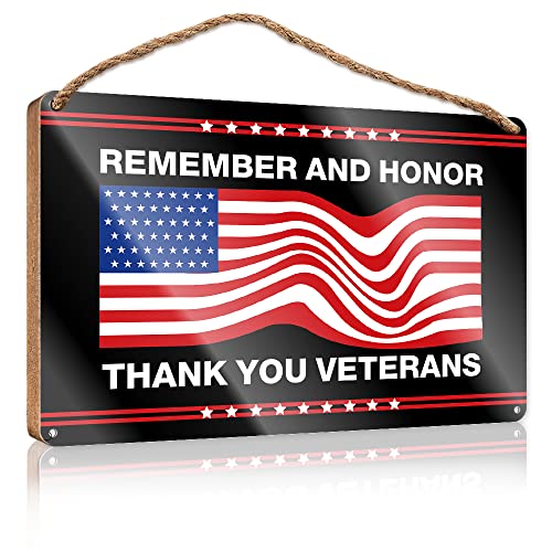 CakJuice Plaque de porte en bois avec inscription « Us Veterans Day » (20 x 30 cm)