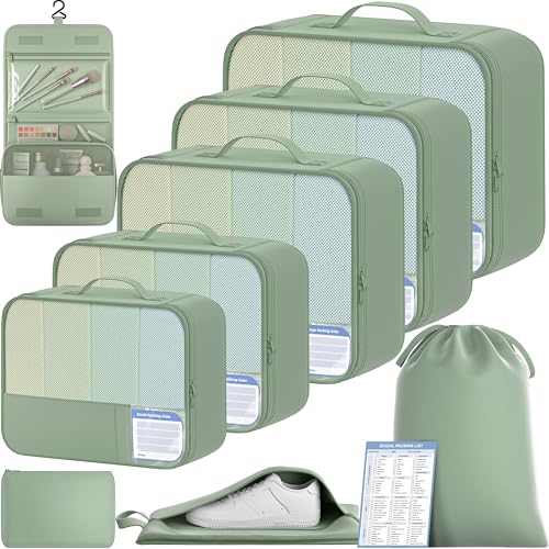 BAGAIL 9 Set Packing Cubes with Packing List Luggage...