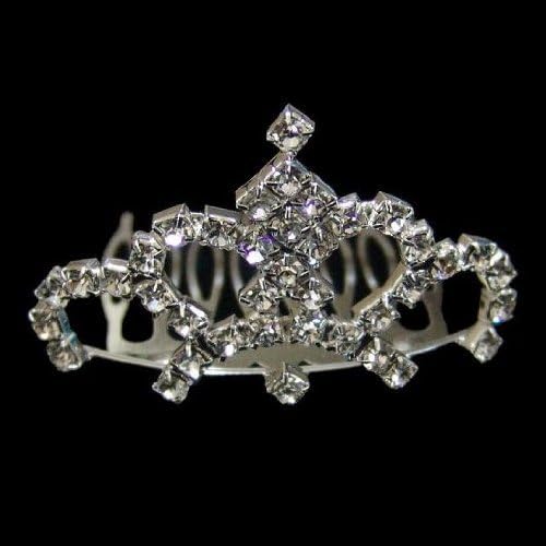 Bridal Princess Wedding Crystal Rhinestone Mini Tiara Comb