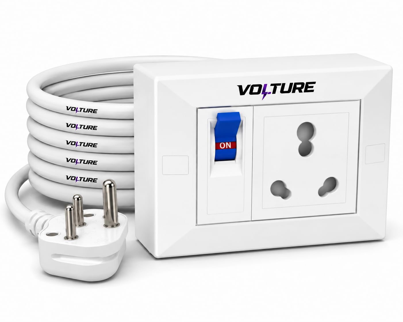 VOLTURE 4500W Heavy Duty Extension Board | 16A Universal Socket with MCB Switch | 3 Meter Length | 2.5 sq.mm Electric Cord Ideal for Refrigerator, Microwave, Geyser & EV Bike Charging-image-36