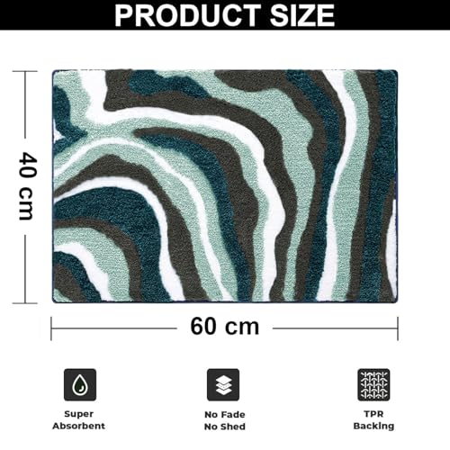 Image of Luxe Home Super Soft Canada MultiWaves Bath Mat Non-Slip Machine Washable Bathroom Mat for Home, Bedroom and Living Room (40x60 cm) - Pack of 1