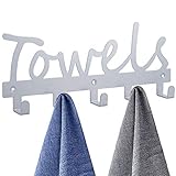 Towel Racks Wall Mount 5 Hooks,Bathroom Hooks Towel Holder Matte Nickel Towel Racks,Rustproof and Waterproof for Bath Towel Organizer,Bedroom,Kitchen,Living Room Towels, Clothing,Keys,Easy Install