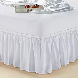 Saia Cama Box Branca Com Babado Tamanho Casal Microfibra