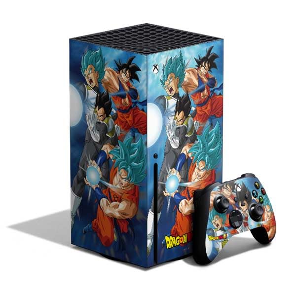 Skinit Decal Gaming Skin Compatible with Xbox Series X Bundle - Officially Licensed Dragon Ball Super Goku Vegeta Super Ball Design