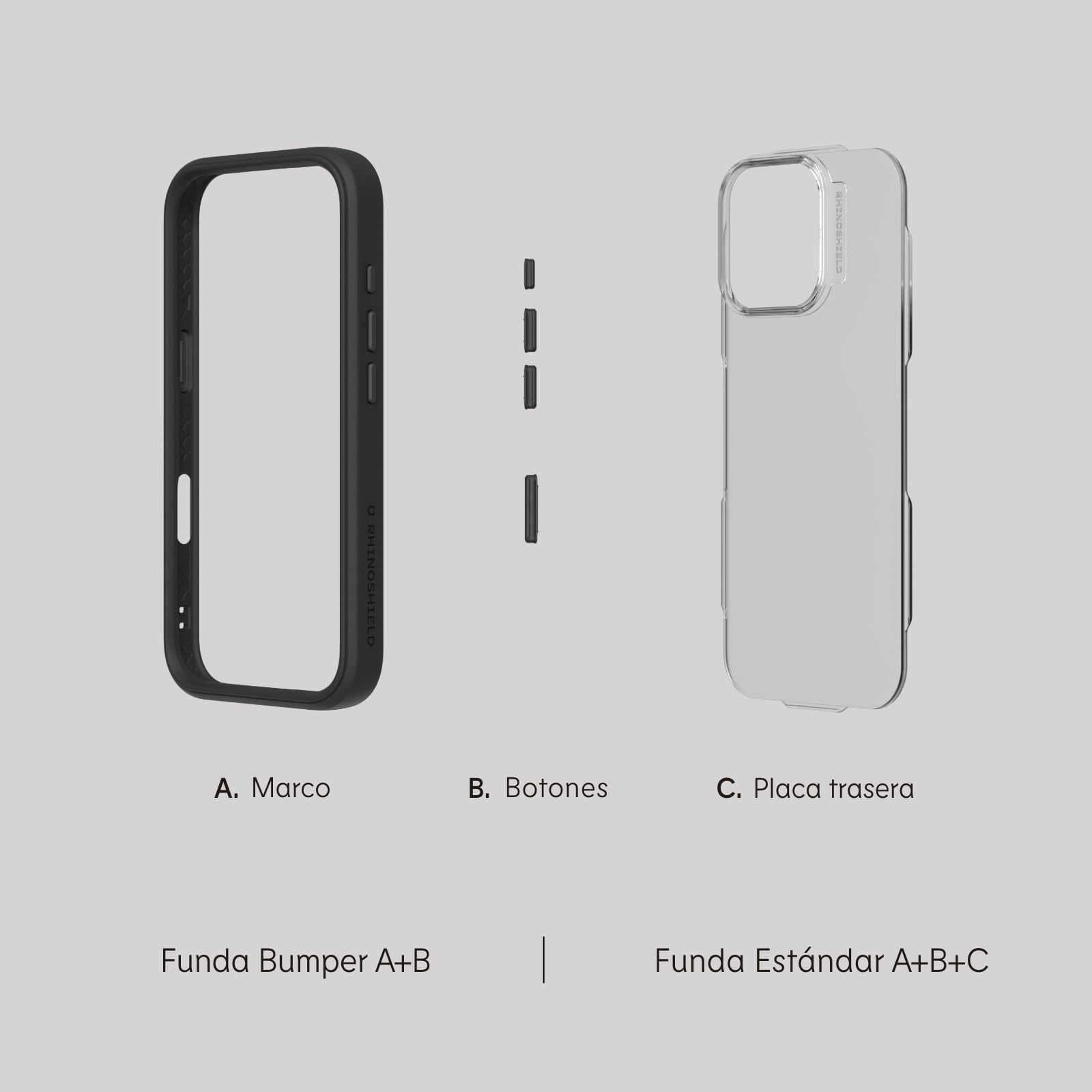 RhinoShield Funda Modular Compatible con [iPhone 16 Pro] | Mod NX - Funda Personalizable Protectora Resistente a Impactos - Grafito