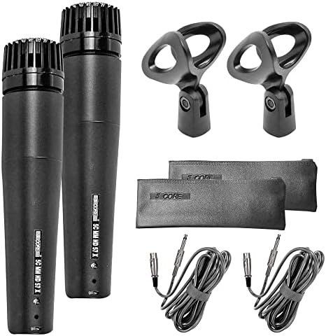 5Core 2 Pack Microphone Pro Dynamic Metal Mic XLR Audio Cardiod Vocal Karaoke Singing ND-57X 2PCS