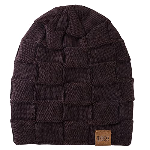Image of REDESS Beanie Hat for Men and Women Winter Warm Hats Knit Slouchy Thick Skull Cap Acrylic Wool
