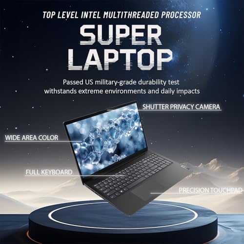 Image of Lenovo New V-Series Business Laptop with MS 365 for Web, Intel Powerful Processor, 16GB DDR5, 256GB PCIE, 15.6 inch FHD Anti-Glare Display, Fast Charging Speed, 14.5-Hour Battery Life, Windows 11 Pro
