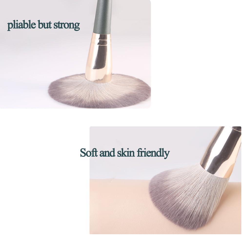 Juego de 14 brochas de maquillaje con cubo de almacenamiento, brochas suaves para cara y ojos