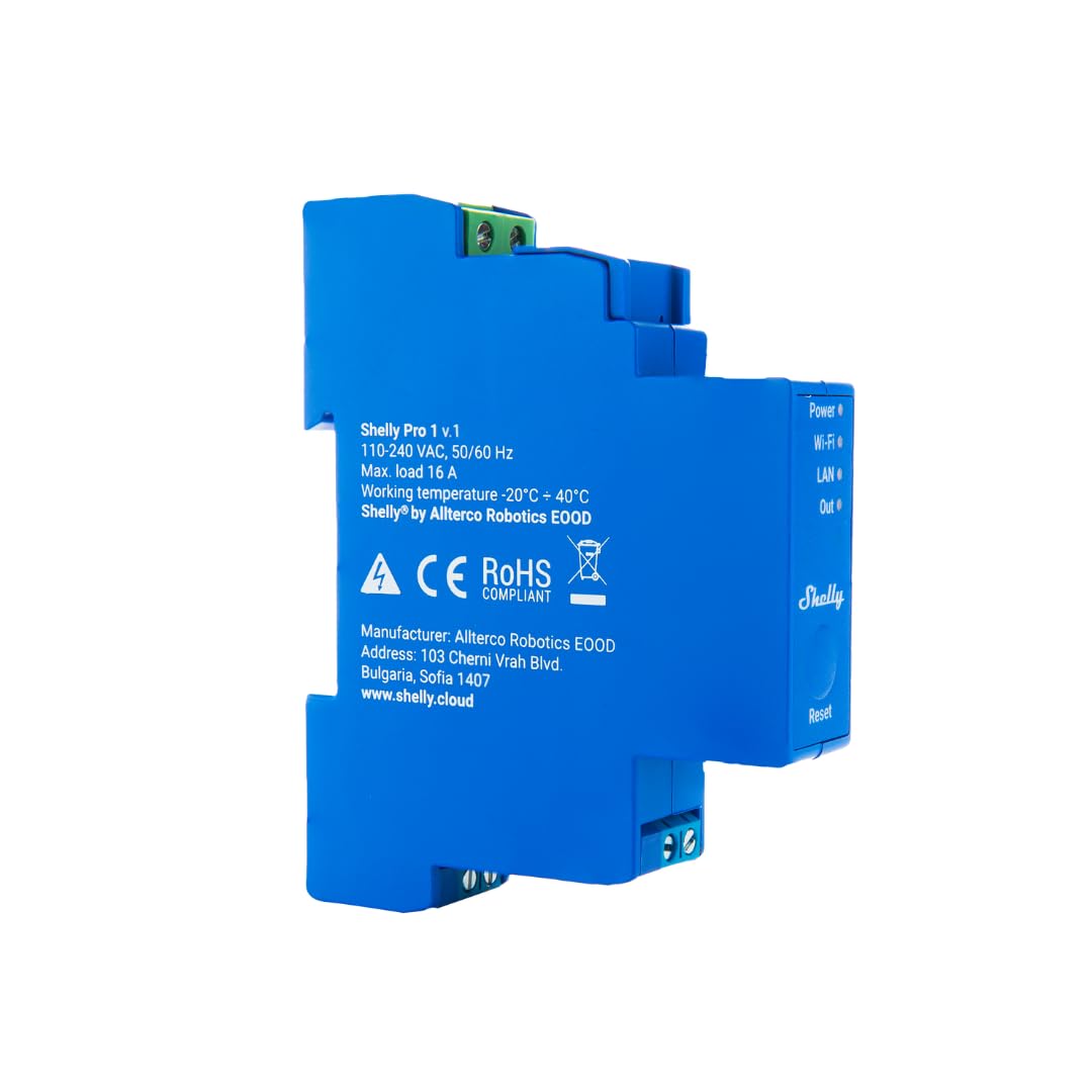 Shelly Pro 2PM | Wlan, LAN & Bluetooth 2-Kanal-Smart-Relais-Schalter mit Leistungsmessung & Pro 1 | WiFi & Bluetooth 1-Kanal-Smart-Relais-Schalter