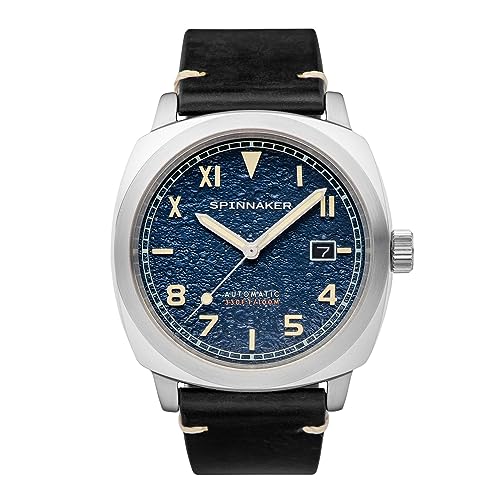 Spinnaker Herren 42mm Hull California Automatik Cobalt Blue 3-Zeiger-Uhr mit Echtlederarmband SP-5071-02