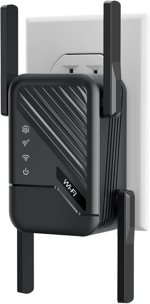 2026 Wireless Router Amplifier, WiFi Extender Signal Booster, Internet Extender Home, Long Range WiFi Repeater with Ethernet Port, 1-Tap Setup, Wide Compatibility