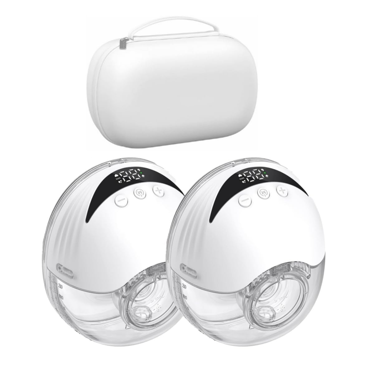 LAMSUET Hands Free Breast Pump Wearable - Strong Suction, Low Noise, Wearable Breastfeeding Pump with 4 Mode &12 Levels, Portable Electric Breast Pump 24mm - 17/19/21/Insert/Flange (2 Pack)