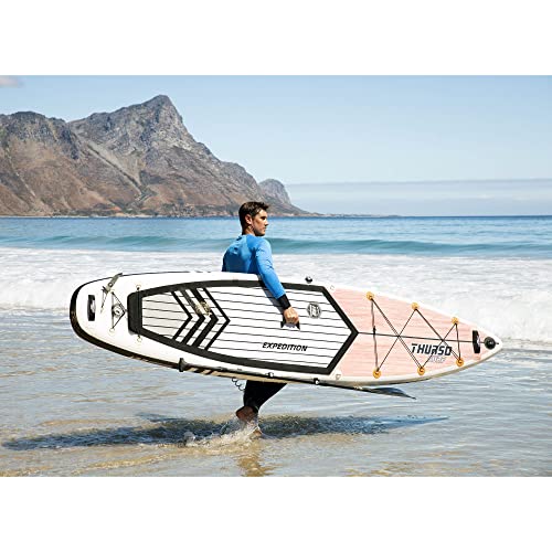 Thurso Surf Expedition 138 Touring Inflatable Stand Up Paddle Board Sup 11'6X30''X6'' Woven Drop-Stitch Two Layer Package Carbon Hybrid Paddle/Us Touring Fin/Dual Chamber Pump/Roller Backpack/Leash #TOP3