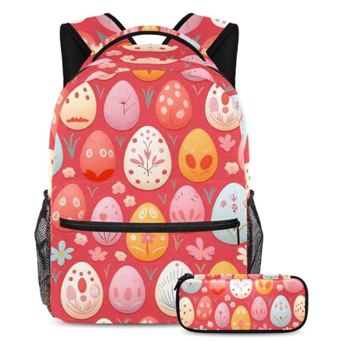 Sac d'école œufs de Pâques roses idéal pour la rentrée scolaire et les sorties de jour
