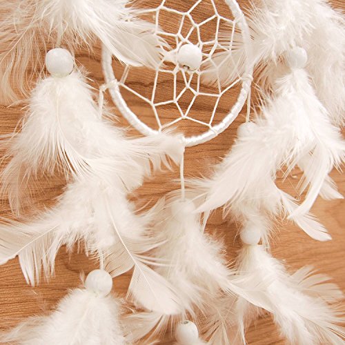 Laresdomi acchiappasogni grande bianco piuma