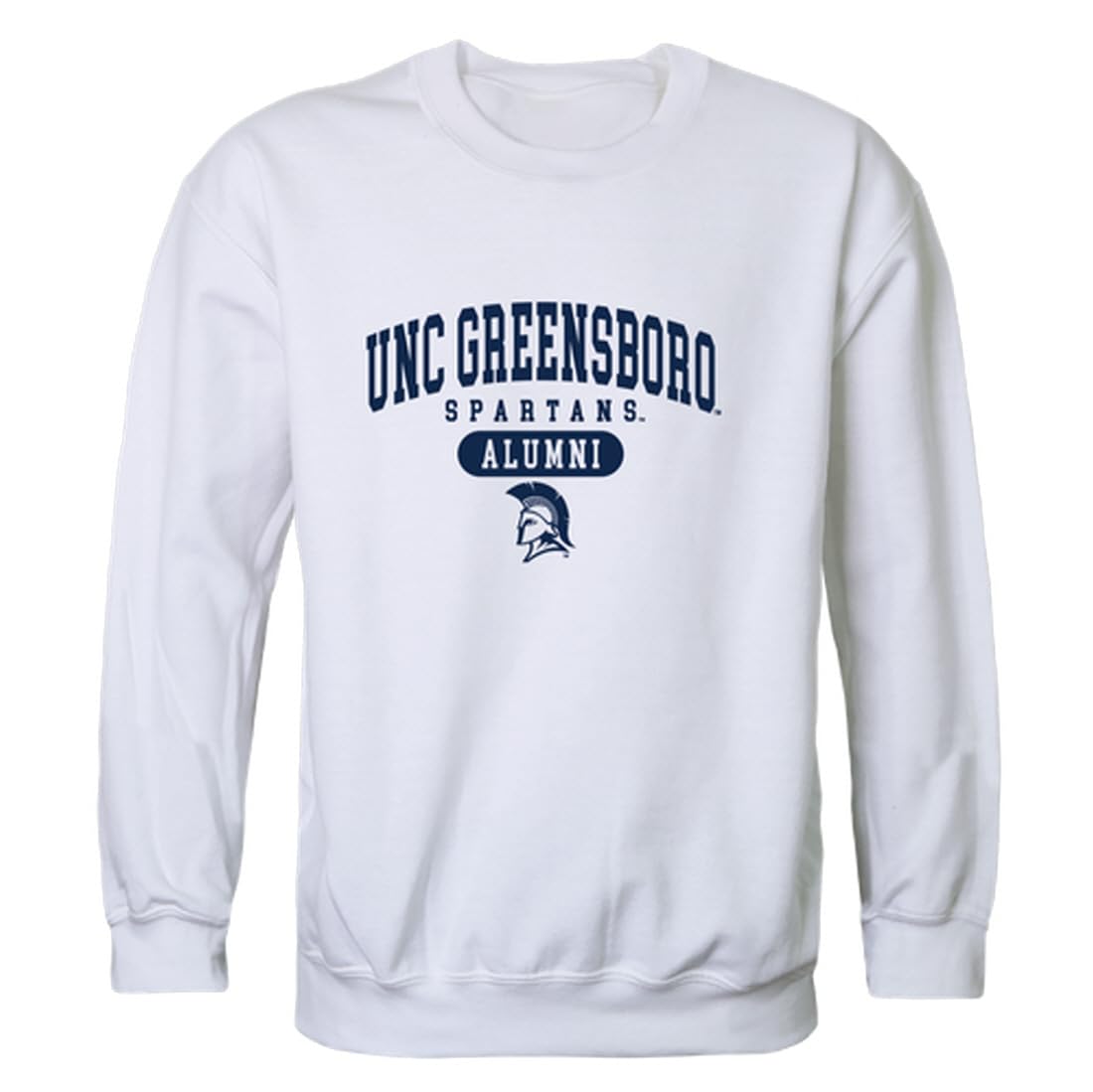 W Republic UNC University of North Carolina at Greensboro Alumni Fleece Crewneck Sweatshirts - White, Large