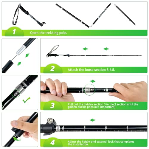 DOBESTS Wanderstöcke, Nordic Walking Stöcke Aluminium (Schwarz)