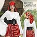 PWQMGY 4Pcs Pirate Costume Women-Include Renaissance Shirt Top Women,Pirate Corset Bandana-Halloween Carnival Cosplay Outfit (White, S)
