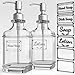 Beowanzk 2er Pack Seifenspender Glas mit Edelstahl Pumpe Spülmittelspender Küche Soap Dispenser Duschgelspender Nachfüllbar Transparent Seifenspender für Küche, Bad, Waschküchem (550ml)