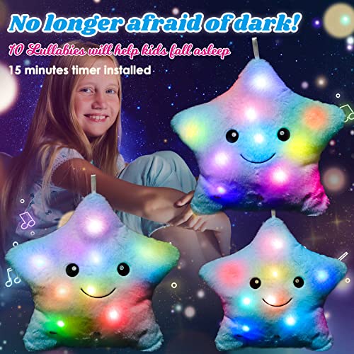Cuteoy Music Smile Star Plush Pillow Glow Twinkle Star Lullaby Light Stuffed LED Toys Adjustable Volume Animated Soothe… - Image 4