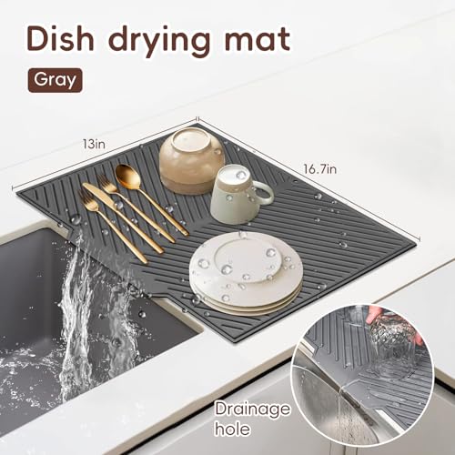 Tapete de silicona para secar platos de grado alimenticio resistente 4