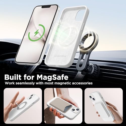 Image of GolbinBox Magnetic for iPhone 15 Case, Silicone Cover, White
