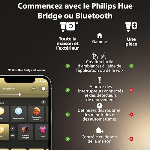 Ampoule LED connectée Philips Hue ronde IP20 E27 550lm chaud - vue 7