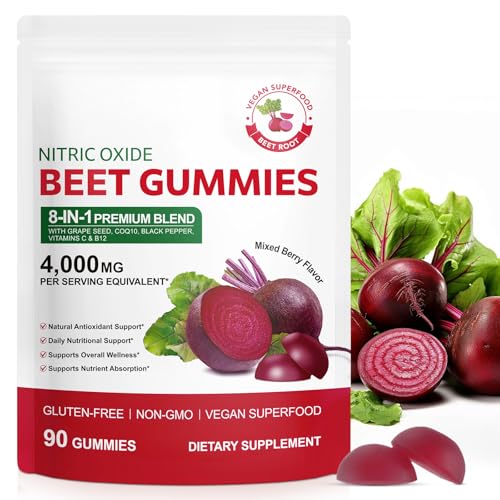 Beetroot Gummies - 8 in 1 Premium Blend Vitamins C& B12 with