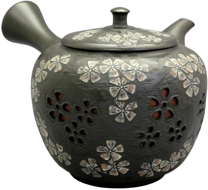 Sunen Mi 0806 Green Mud Square Nadeshiko Watermark Ceramic Tea Infuser 8.5 fl oz (250 ml)