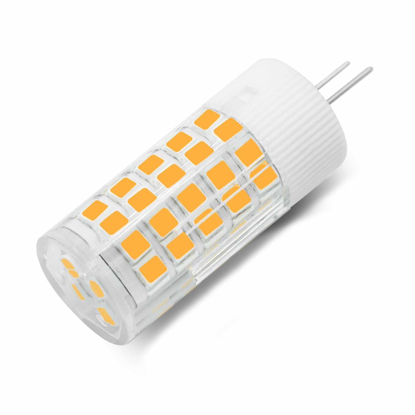 Paquete de 5 bombillas LED G4 de 12 V, 40 W, equivalente a halógeno, blanco cálido, 3000 K, CA y CC, 400 lúmenes, base de dos pines, iluminación de paisaje callejero
